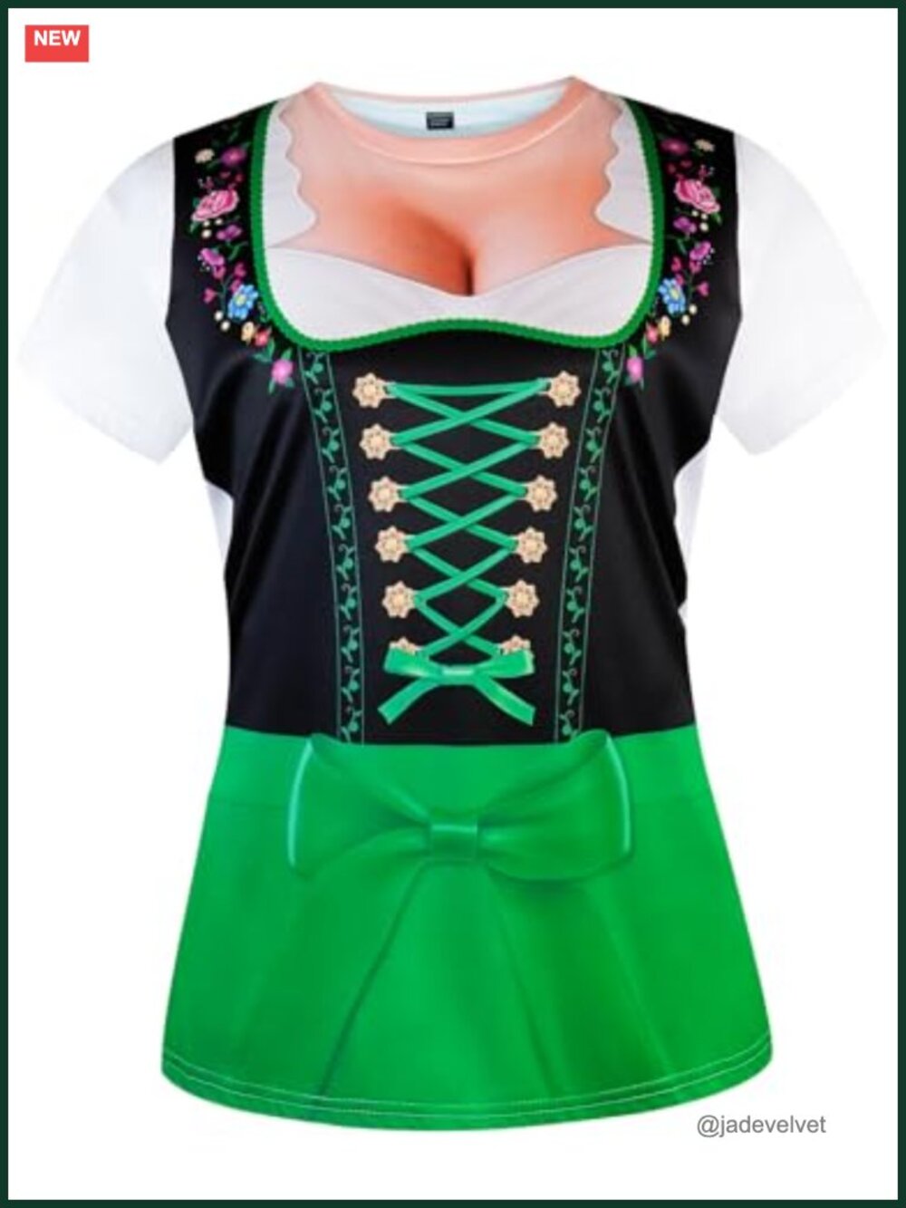 Women's Oktoberfest Costume T-Shirt 3D Dirndl Print Short Sleeve